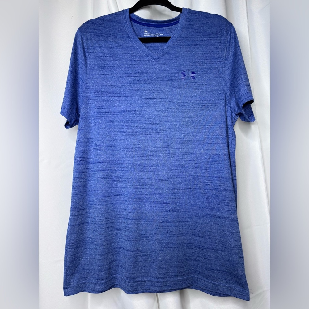 Under Armour HeatGear Men's Blue V-Neck Breathable T-Shirt Size M